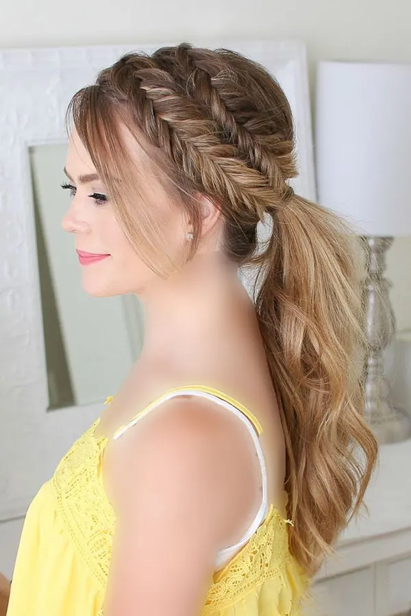 342 مدل مو تیغ ماهی دخترانه؛ بافت زیبا و جدید برای موهای متوسط و بلند💖 29 Fishtail hairstyle 25