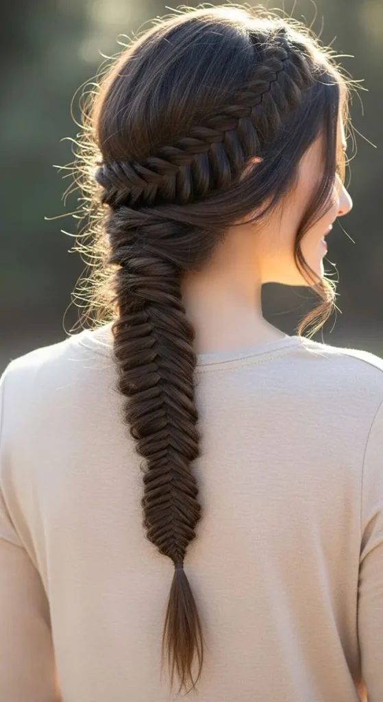 342 مدل مو تیغ ماهی دخترانه؛ بافت زیبا و جدید برای موهای متوسط و بلند💖 33 Fishtail hairstyle 30