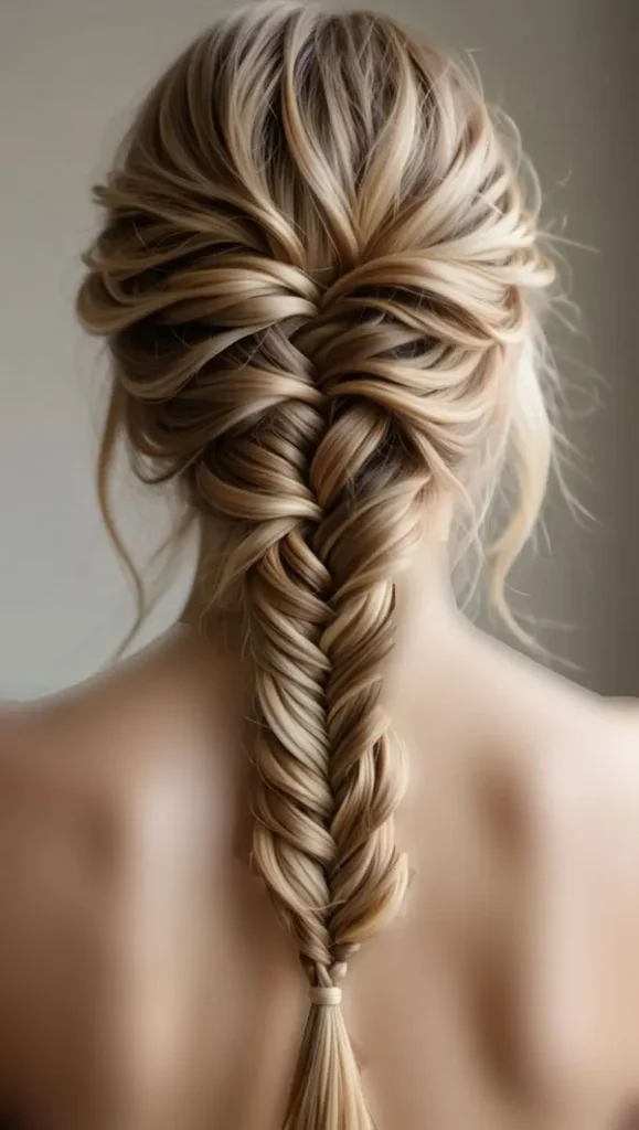 342 مدل مو تیغ ماهی دخترانه؛ بافت زیبا و جدید برای موهای متوسط و بلند💖 36 Fishtail hairstyle 33