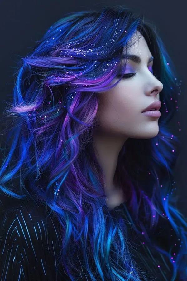 Galaxy blue hair color 22