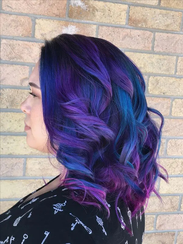 Galaxy blue hair color 25