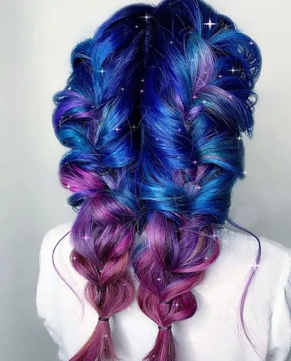Galaxy blue hair color 3