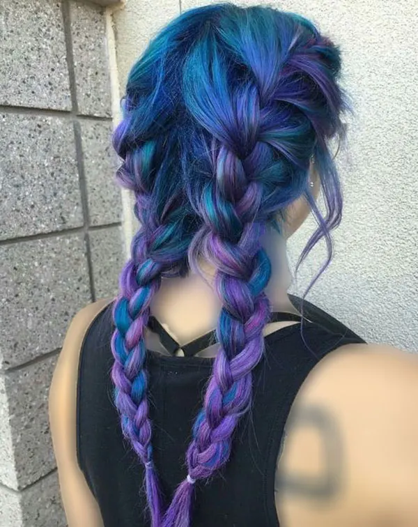 Galaxy blue hair color 30