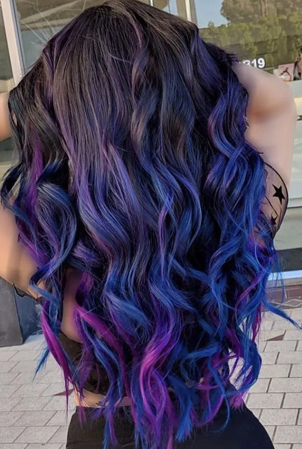 Galaxy blue hair color 32