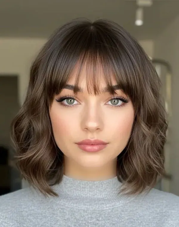 Girls bangs hairstyle 18