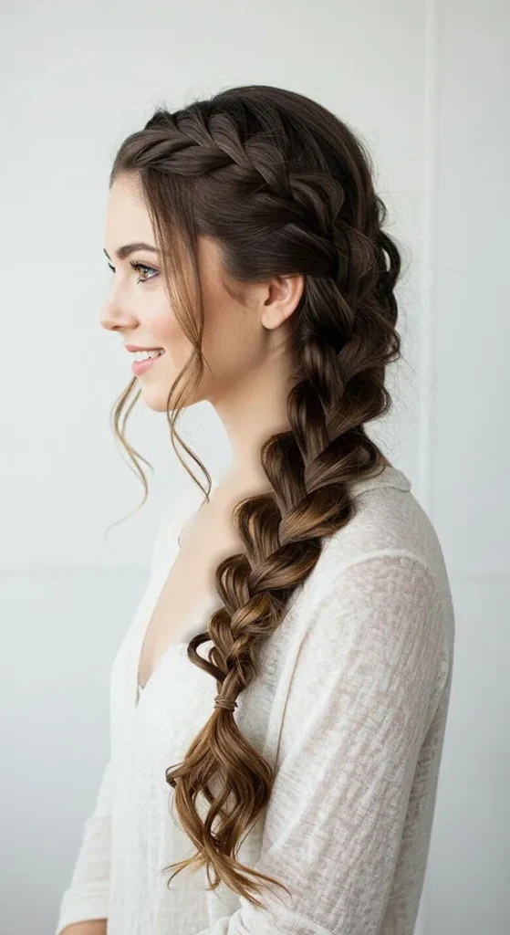 Girls braided hairstyle for a party 17