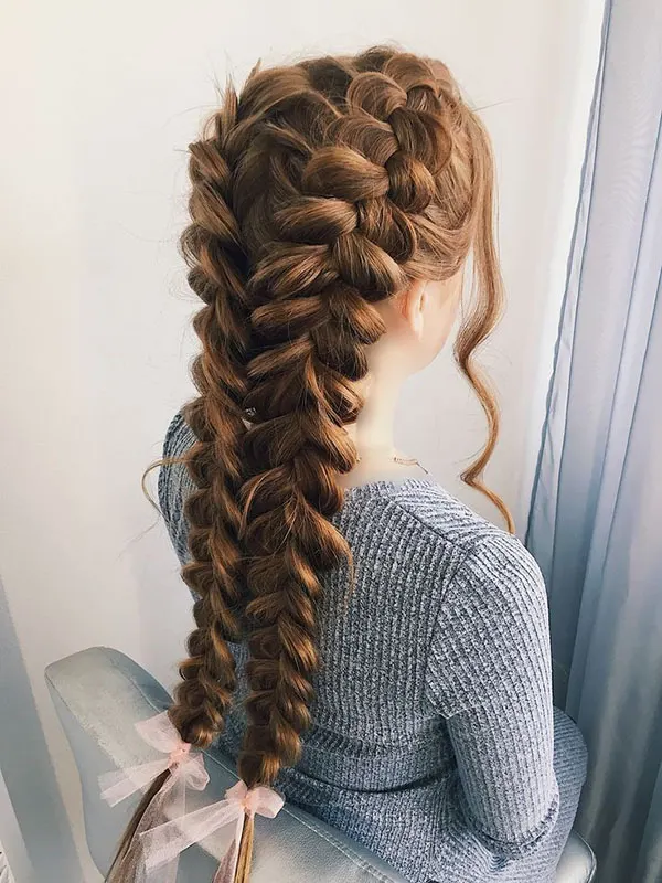 Girls braided hairstyle for a party 21