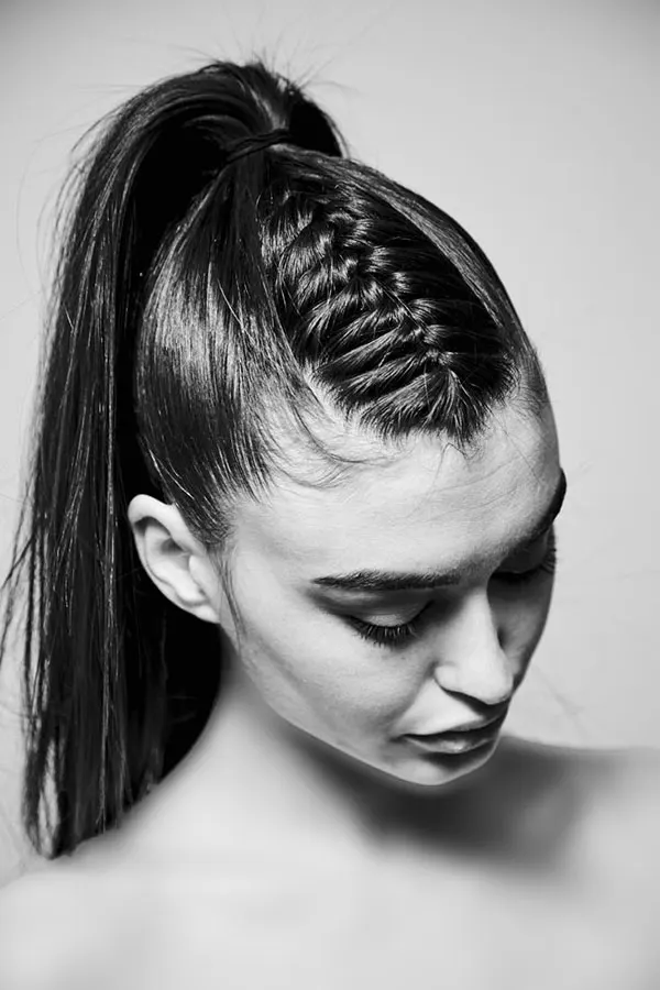 Hair weave from the top of the head 10