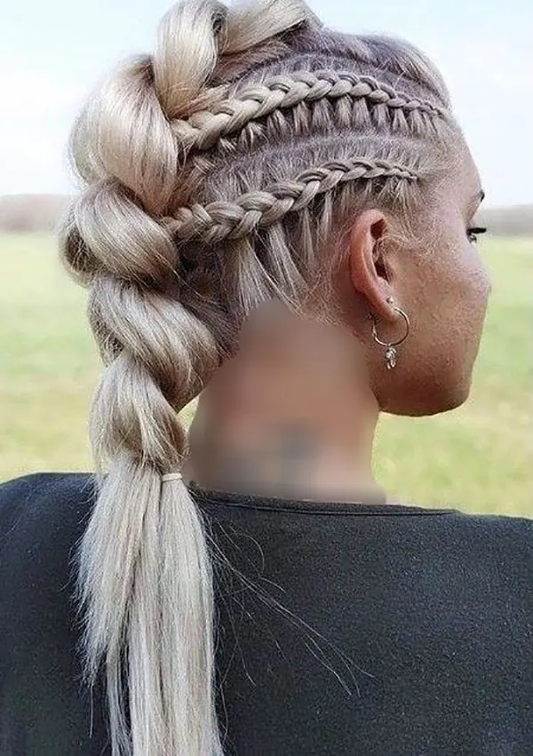 Hair weave from the top of the head 14