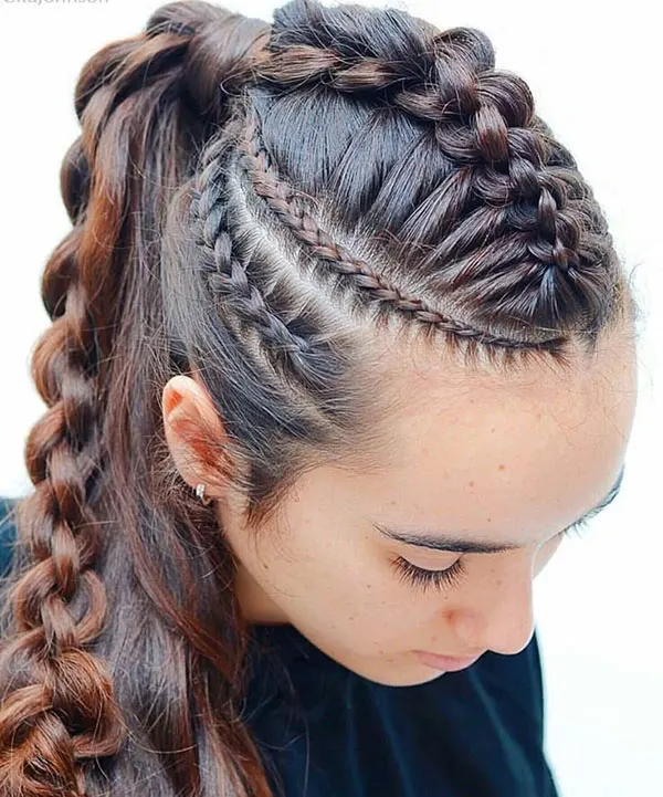 Hair weave from the top of the head 17