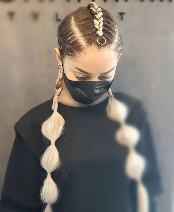 Hair weave from the top of the head 18