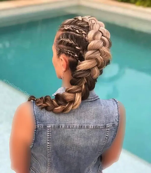 Hair weave from the top of the head 20