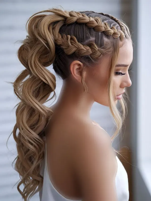 Hair weave from the top of the head 21