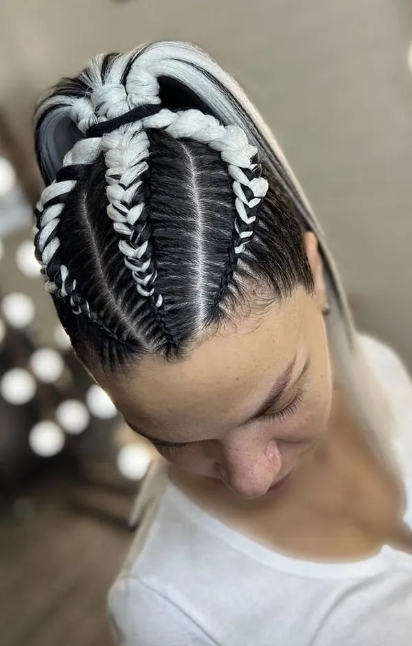 Hair weave from the top of the head 22