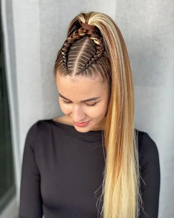 Hair weave from the top of the head 25