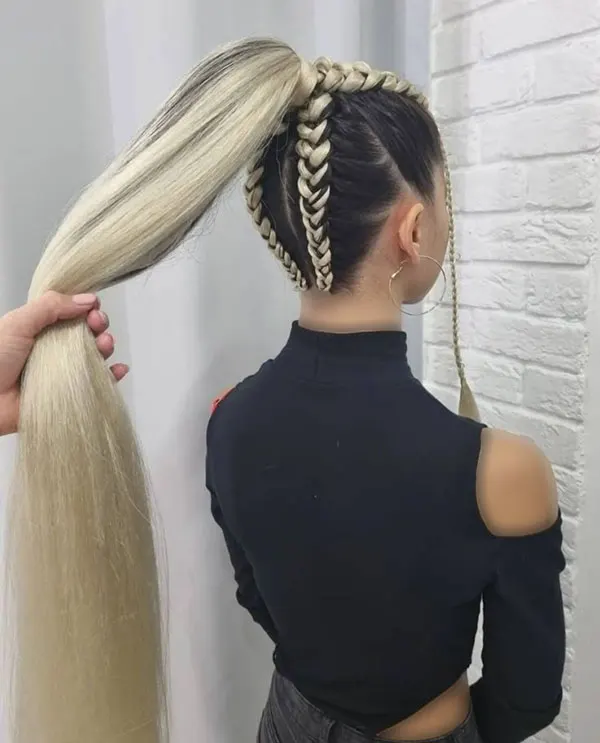 Hair weave from the top of the head 28