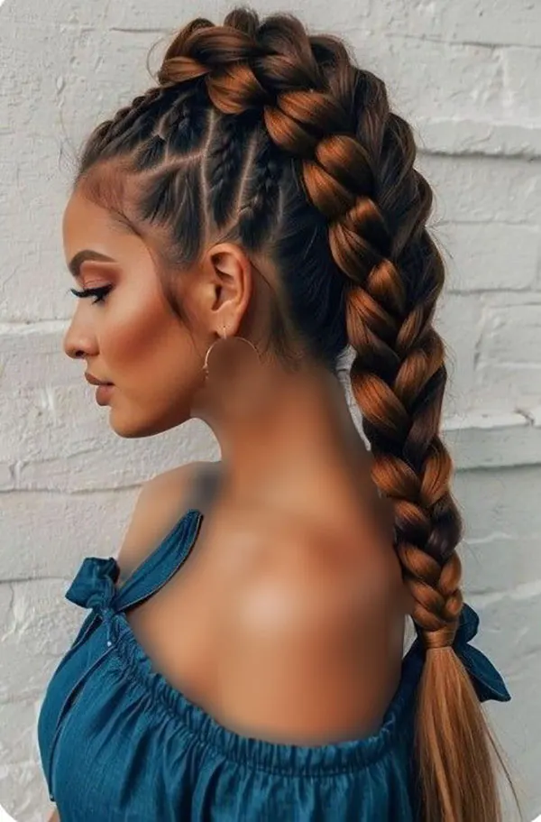 Hair weave from the top of the head 4