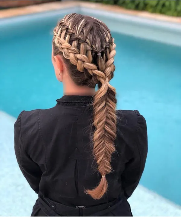 Hair weave from the top of the head 7