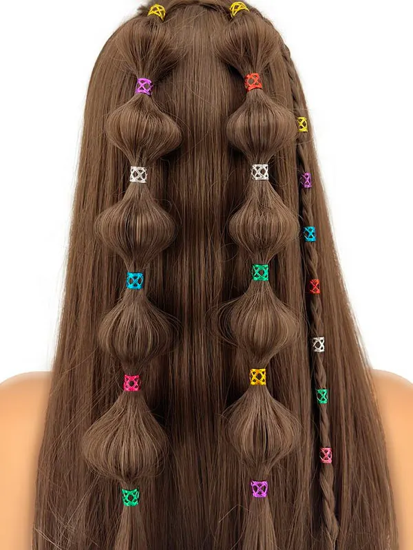 Hair weave with beads 10