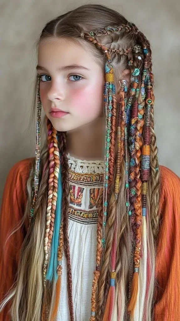 Hair weave with beads 12