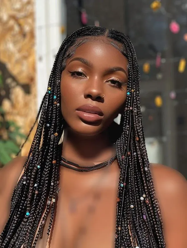 Hair weave with beads 13