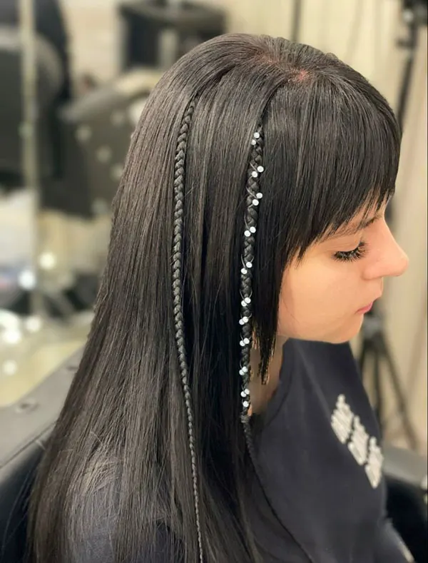 Hair weave with beads 17