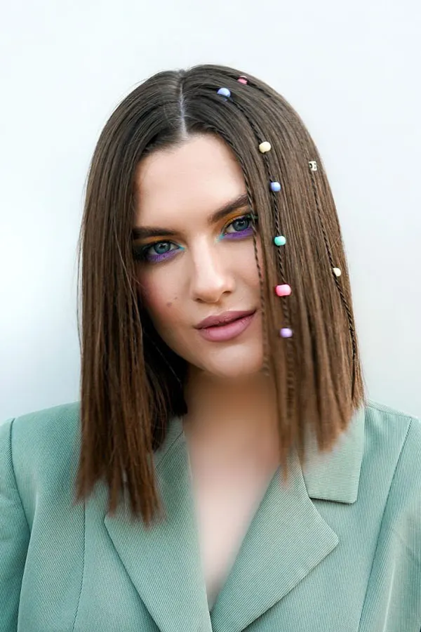 Hair weave with beads 19