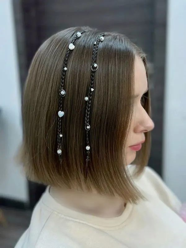Hair weave with beads 21