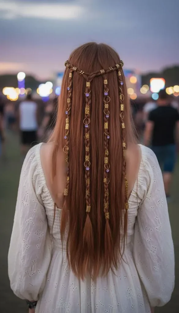 Hair weave with beads 22
