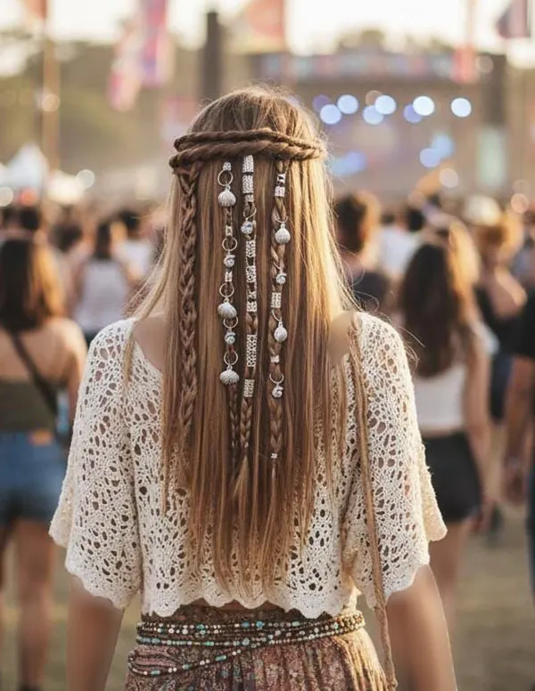Hair weave with beads 25