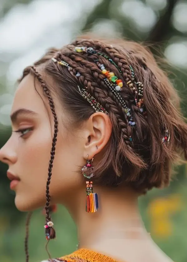 Hair weave with beads 26