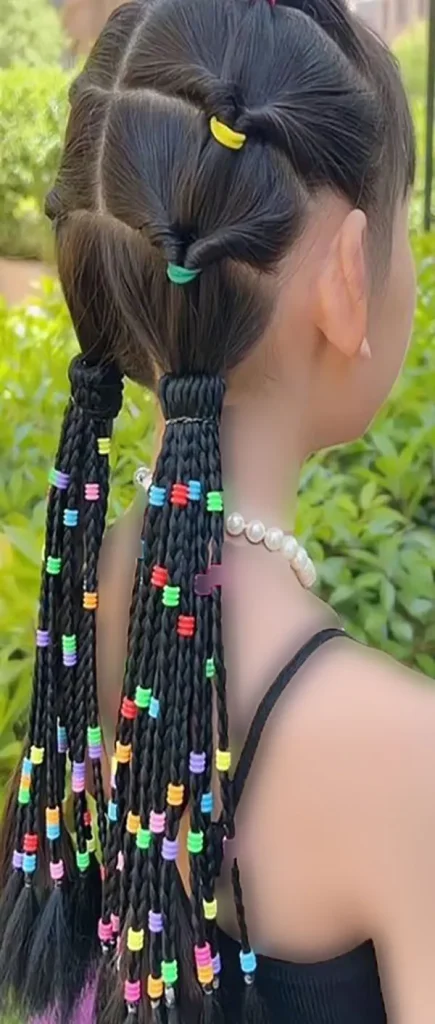 Hair weave with beads 27