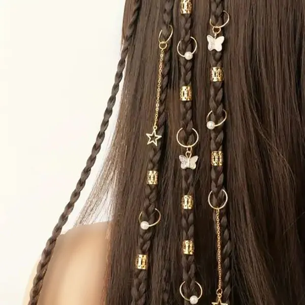 Hair weave with beads 28