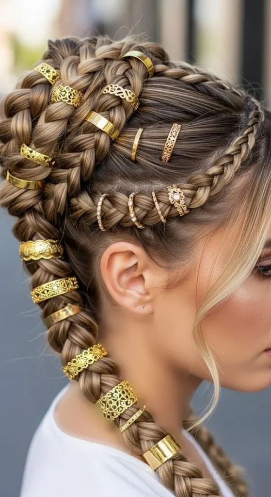 Hair weave with beads 29