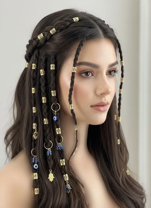Hair weave with beads 3