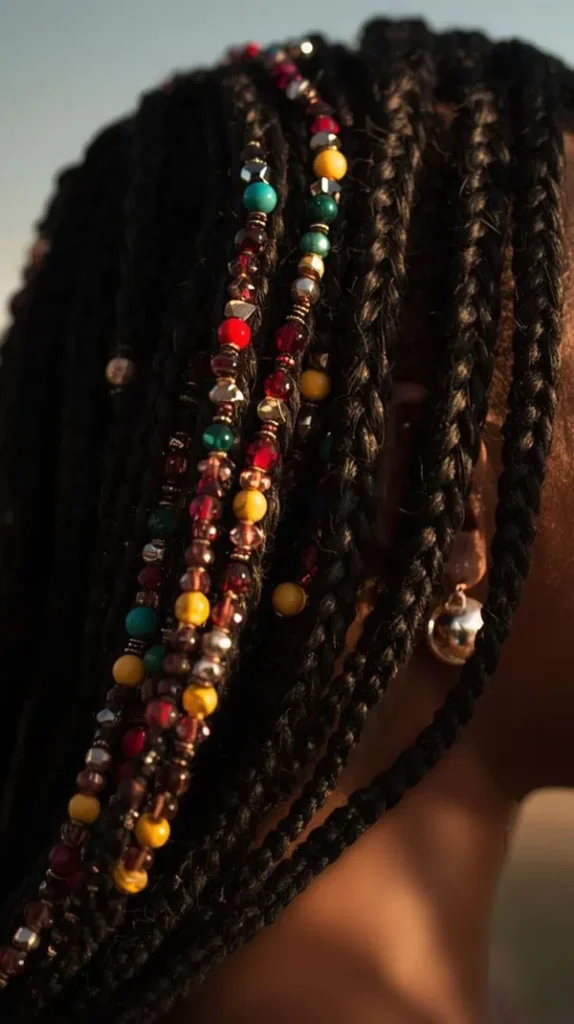 Hair weave with beads 4