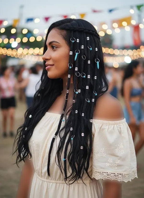 Hair weave with beads 6