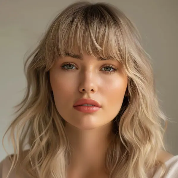 Hairstyle with bangs under the veil for school 12