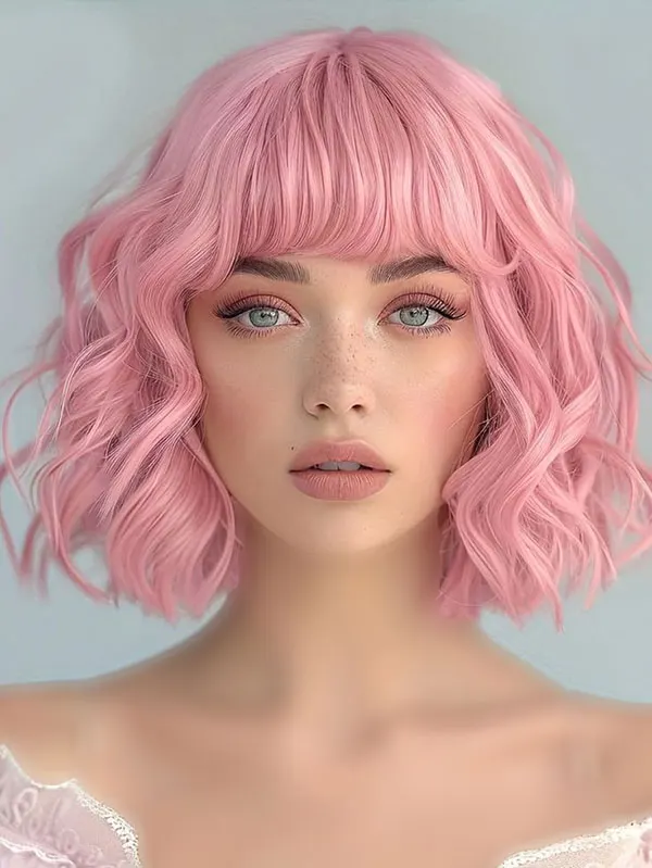 Hairstyle with bangs under the veil for school 13