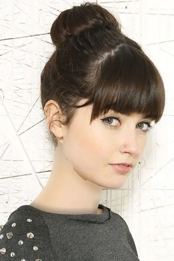Hairstyle with bangs under the veil for school 19
