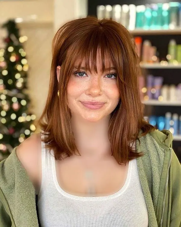 Hairstyle with bangs under the veil for school 21