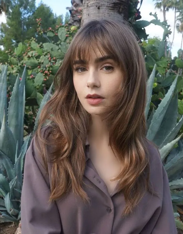 Hairstyle with bangs under the veil for school 25