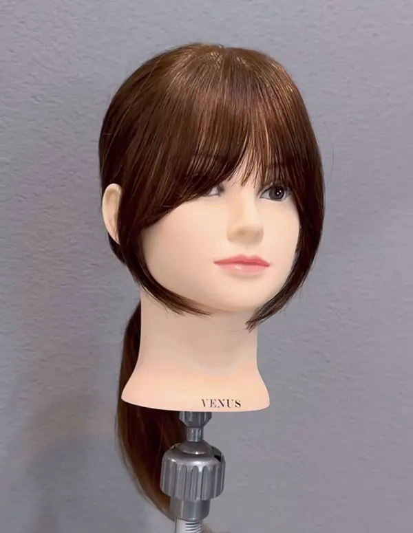 Hairstyle with bangs under the veil for school 5