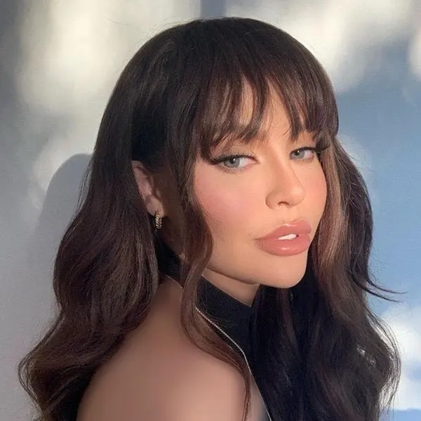 Hairstyle with bangs under the veil for school 7