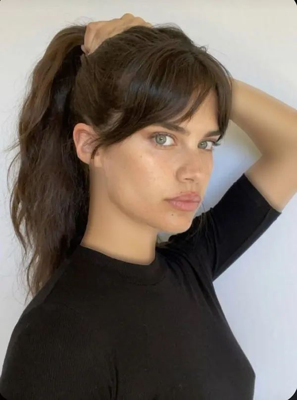 Hairstyle with bangs under the veil for school 8
