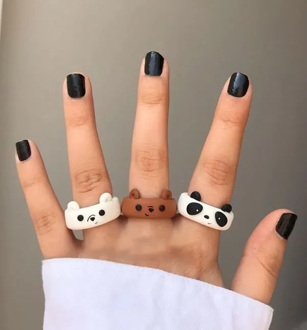 آموزش درست کردن انگشتر با خمیر کلی؛ وقتی خلاقیت روی انگشتهات میدرخشه ✨ 4 How to make a ring with clay 1