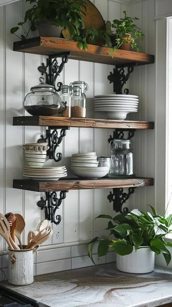 37 ایده چیدمان شلف آشپزخانه؛ نظم دلنشین با حس گرم خونه... 16 Kitchen shelf layout 10