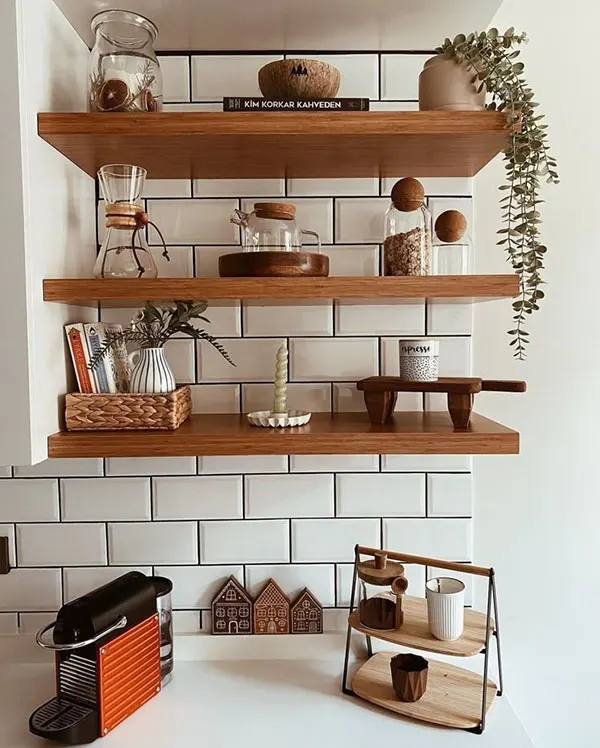 37 ایده چیدمان شلف آشپزخانه؛ نظم دلنشین با حس گرم خونه... 23 Kitchen shelf layout 17