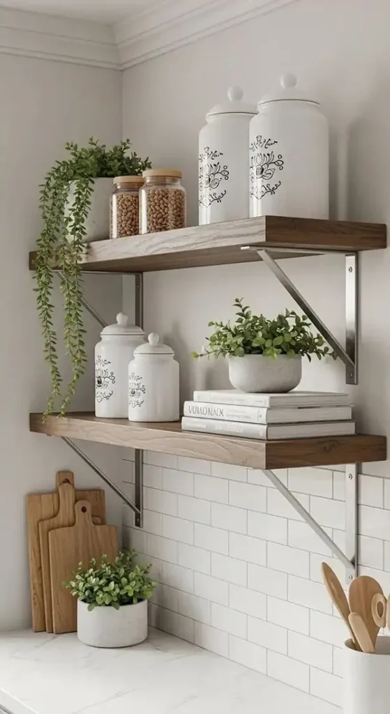37 ایده چیدمان شلف آشپزخانه؛ نظم دلنشین با حس گرم خونه... 4 Kitchen shelf layout 2