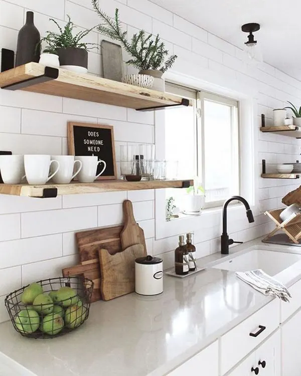 37 ایده چیدمان شلف آشپزخانه؛ نظم دلنشین با حس گرم خونه... 27 Kitchen shelf layout 20